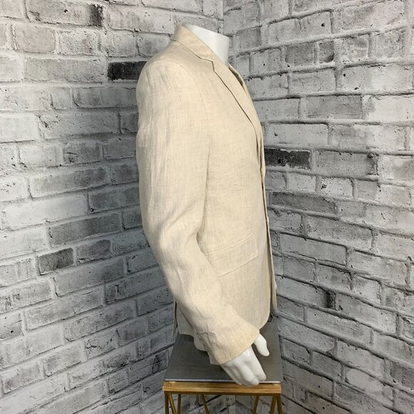 Vintage 90s Le Chateau Lightweight 100% Linen Two Button Blazer Sport Coat - Picture 3 of 16